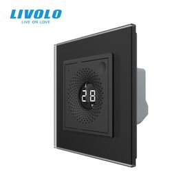 Розумний датчик температури та вологості ZigBee (термометр-гігрометр) LIVOLO чорний, матова скляна