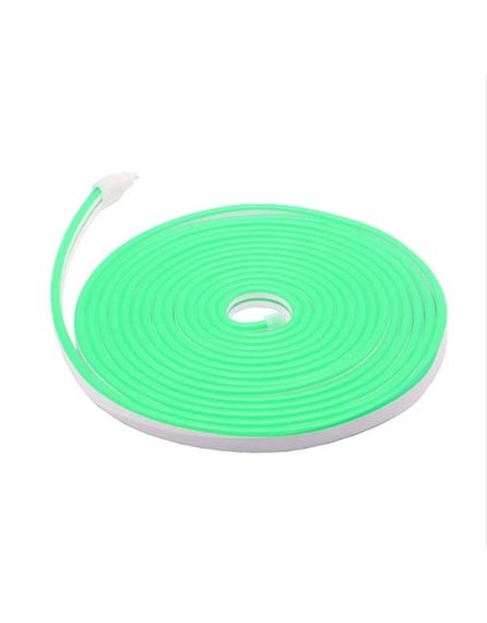 Неонова гнучка стрічка LED Neon Flex 0764 силіконова герметична 12V-220V, 5 м Зелений | Зображення 2
