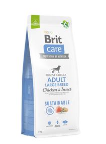 Корм Brit Care Dog Adult Large Breed Chicken and Insect сухой с куриицей и белком насекомых для взрослых собак крупных пород 12 кг
