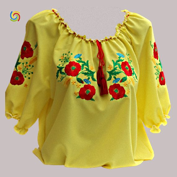 Рубашка Украинская вышиванка  444288610 цвет жёлтый размер XL/XXL