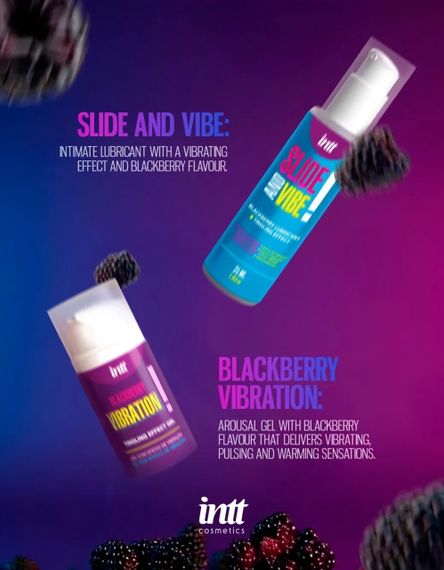 Лубрикант съедобный с вибрацией Intt SLIDE AND VIBE! с ароматом ежевики, 35 мл sexstyle | Зображення 3