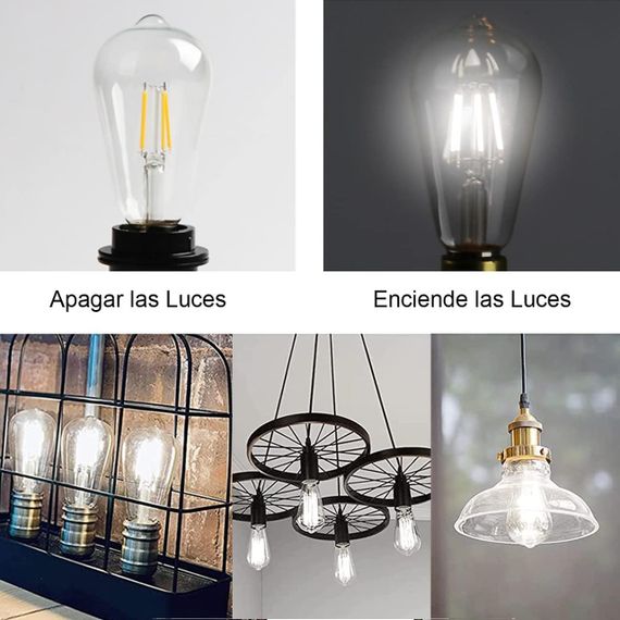 Світлодіодна лампа розжарювання EXTRASTAR ST64 E27, холодне світло 6500 K, 8 Вт, вінтажна лампа в стилі ретро 95 | Зображення 6