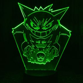 Акриловий світильник-нічник Покемон Генгар зелений tty-n001242