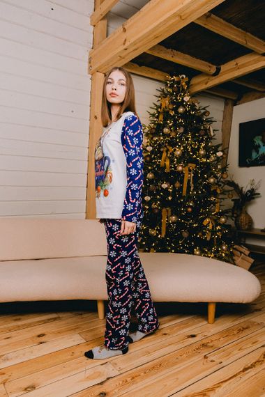 Піжама жіноча "Family look" Носи своє 50 Синій (p-7568-179513) | Зображення 6