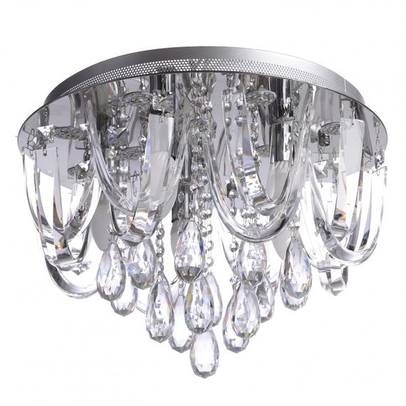 Люстра потолочная хрустальная с подсветкой LED E14 45W Glass (BR-01 454С/9)