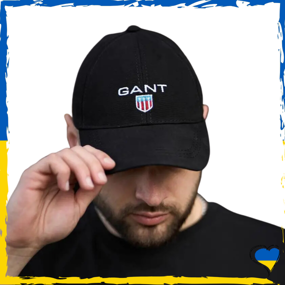 Кепка Gant. Кепка бейсболка, кепка Гант. Унисекс, черный. Шапка 57-59р