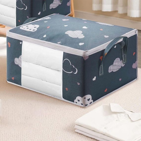 Чехол для постельного белья (60х30х40см), 75л, Синий / Складной органайзер для хранения вещей | Зображення 7