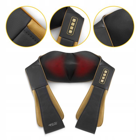 Накидка-масажер 4FIZJO Shiatsu Pro+ для шиї та спини Black/Gold (P-5907739312358) | Зображення 8