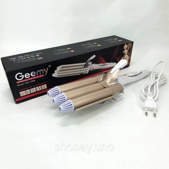 Плойка для волос с температурным режимом GEMEI GM-1988-25, Плойка для локонов професиональная KT-59 | Зображення 1