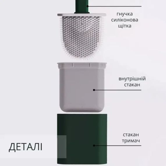Єршик для унітазу з силіконовою гнучкою щіткою | Зображення 2