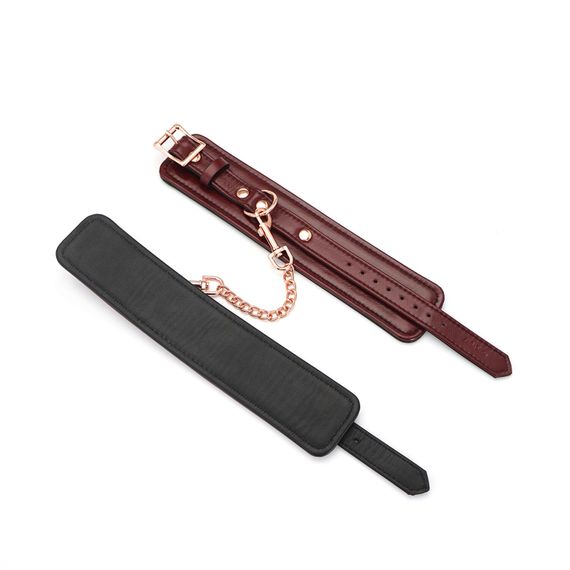 Шкіряні поножі Liebe Seele Wine Red Ankle Cuffs, знімний ланцюжок-кріплення | Зображення 4