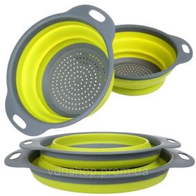 Дуршлаг силиконовый складной большой + маленький Collapsible filter baskets