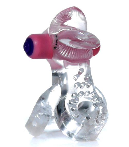 Ерекційне вібро кільце BOSS - Tongue Vibro Cock Ring Clear, BS6700051 Sex Aura | Зображення 1