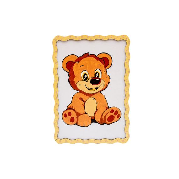 Картина по номерах "Ведмедик" Puz-22942 формат А4 пензлик, фарби, кріплення для стіни | Зображення 2