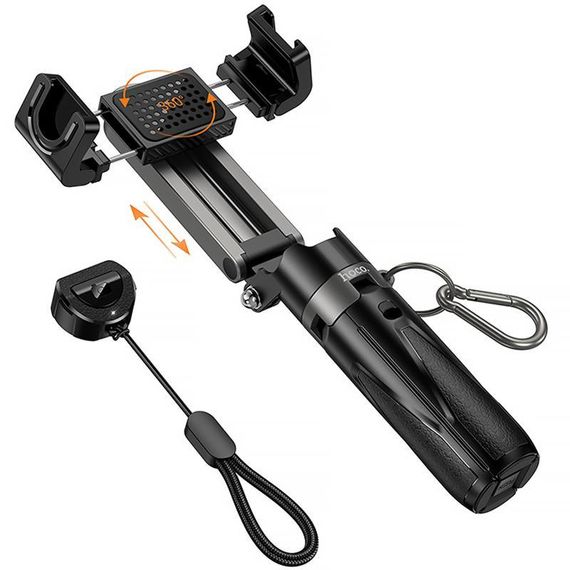 Монопод для селфи Hoco K27 mini трипод + съемный BT пульт Black | Зображення 4