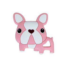 Силіконовий прорізувач "Бульдожка" MGZ-0414(Pink) рожевий, 8х1х8 см