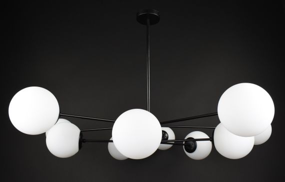 Люстра стельова на 10 лампочок 27783 Чорний 40-70х116х116 см. | Зображення 4