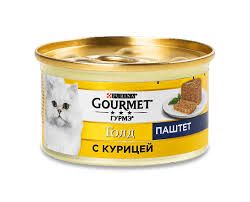 GOURMET® Gold (Гурме Голд). З куркою. Паштет. Консервований порційний повнораціонний корм для дорослих котів 85 г