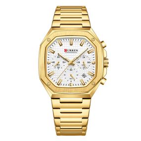 Чоловічий годинник Curren 8459 Gold-White
