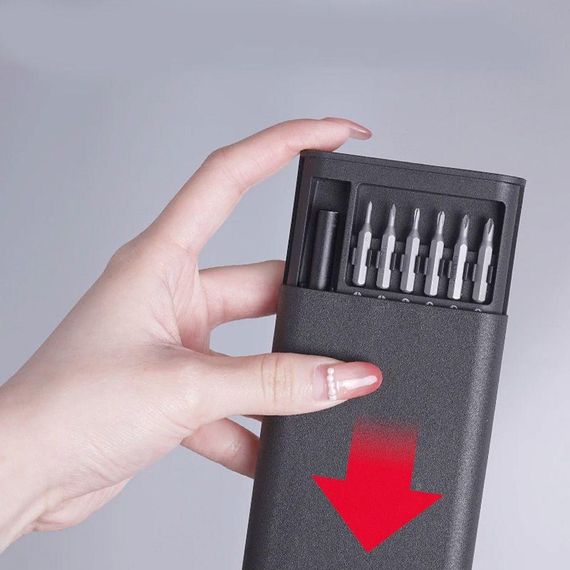 Набір магнітних викруток 24в1 в кейсі, Torx Hex Precision DIY / Магнітні біти для ремонту телефонів / Міні викрутки | Зображення 1