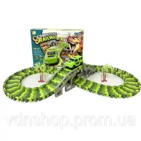 Гибкий автомобильный трек с динозаврами Dinosaur 192