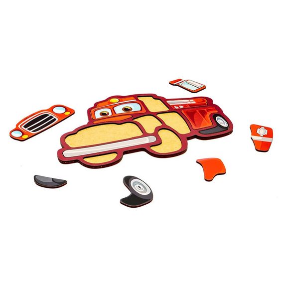 Детский пазл-вкладыш "Пожарная машина" Puz-22967, 12 элементов | Зображення 1