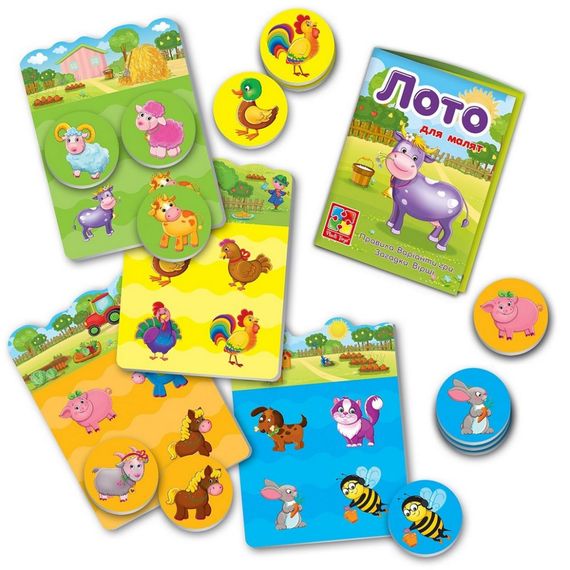 Дитяча настільна гра Лото "Ферма" VT2100-08, 16 фішок | Зображення 2
