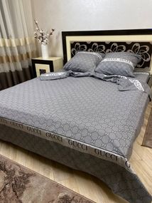 Постільна білизна двоспальна гуччі сіре
