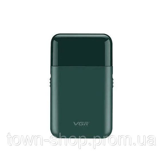 Аккумуляторная мужская мини электробритва VGR V-390 для бритья бороды и усов шейвер. Цвет: зеленый | Зображення 6