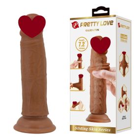 Фалоімітатор PRETTY LOVE QUENTIN 7.2(184mm) Sliding Skin Series TPR, Suction base Bendable Sex Aura