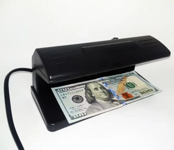 Детектор валют UKC настольный переносной ультрафиолетовый лампа для проверки денег от сети 220V Black | Зображення 2