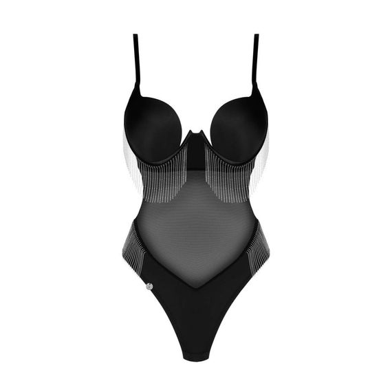 Боді Obsessive MILLADIS із срібними підвісками, чорний, XS/S Sex Aura | Зображення 2