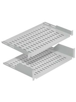 Полка MIRSAN регулируемая 19&quot; 1U 450-540,  RAL 7035 (MR.HRM1U45.02) | Зображення 1