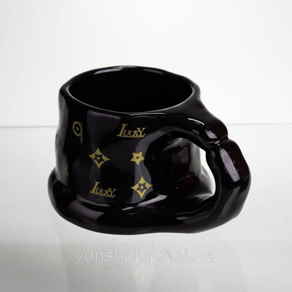 Чашка фарфоровая 500 (мл) оригинальная кружка на подарок чашка для чая и кофе Черный FM-11B | Зображення 4