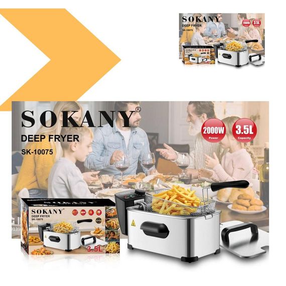 Фритюрниця професійна Sokany WJ-800 на 3.5 літри, 2000 Вт (47830-WJ-800_1064) | Зображення 1