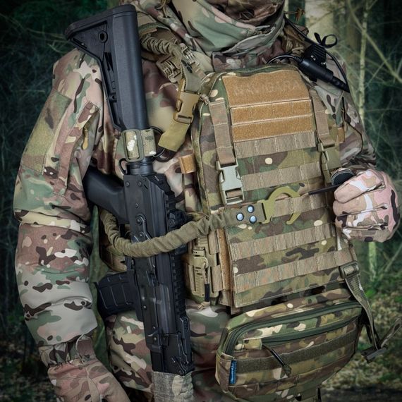 Комплект одноточкового плечового ременя з кріпленням до плитоноски RAGNAROK "THOR" Мультикам+Койот | Зображення 2