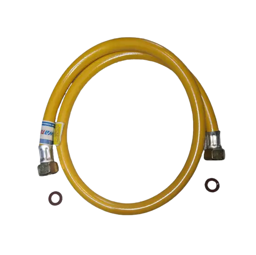 Рукав газовий 2,5м для підключення приладів до газової системи гайка/гайка жовтий Waterstal