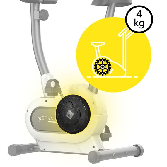 Велотренажер магнітний Cornix Hanna White/Grey | Зображення 1