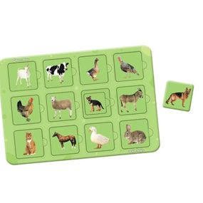 Дерев'яний пазл-сортер "Мама та малюк" Ubumblebees (ПСФ088) PSF088 домашні тварини