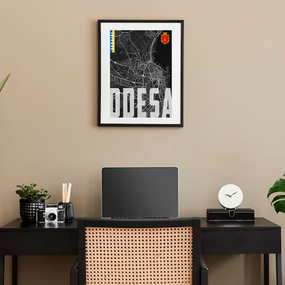 Плакат-постер з принтом Кавун Карта міста Одеса Україна. Map of Odesa Ukraine ПЛ000862(A4)