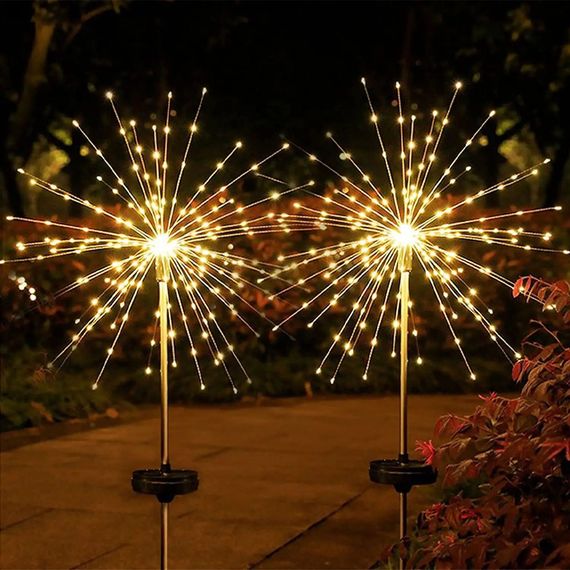 Садовий світильник на сонячній батареї 60 LED, 85 см, 1 шт., Чорний/ Садовий ліхтар/Вільний світильник Феєрверк | Зображення 6