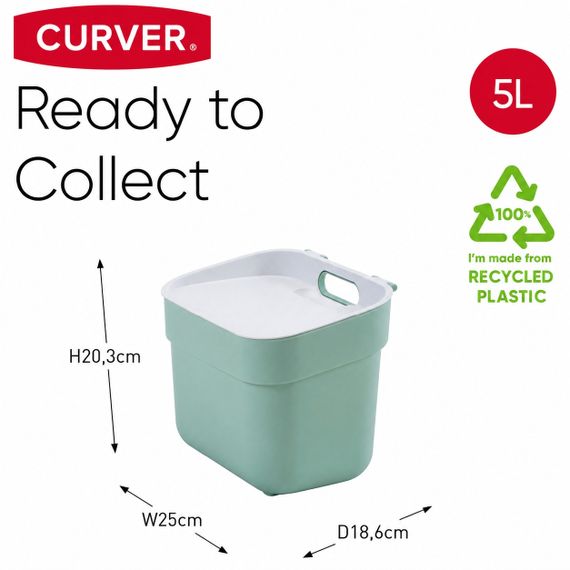 Контейнер для мусора Curver Ready to Collect 5 л зеленый для сортировки отходов (02100) | Зображення 9