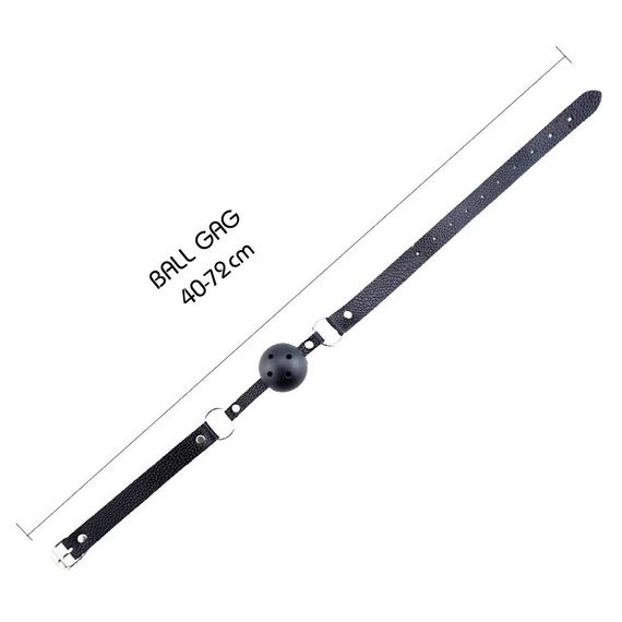 Регулируемый кляп с перфорированным шариком Alive Discretion черный sexstyle | Зображення 2