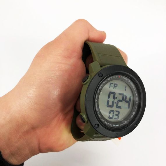 Годинник наручний чоловічий SKMEI 2122AGWT ARMY GREEN-WHITE, армійський годинник протиударний. Колір: зелений | Зображення 8