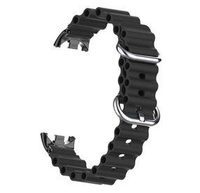 Силиконовый ремешок Mijobs Ocean для фитнес-браслета Xiaomi Smart Band 10 - Black