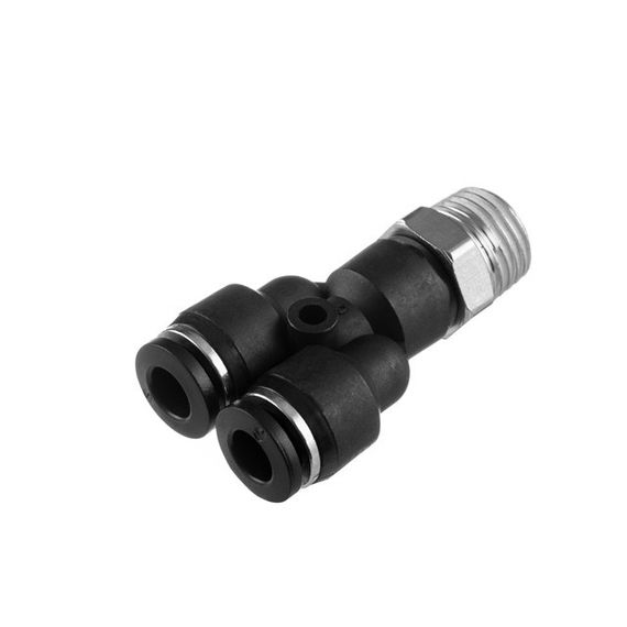 Цангове з'єднання Y-подібне для поліуретанових та ін. шлангів 6*6 мм, 1/4“ зовн. різьба INTERTOOL PT-2376 | Зображення 1