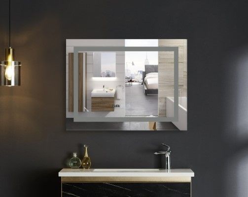 Дзеркало Mixxus WARM MR02-90x70 з LED Touch, Anti-fog, димером, регулюванням яскравості, годинником (MI6673) | Зображення 2