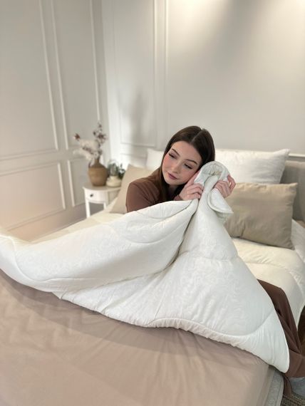 Ковдра євро вовняна Viluta Comfort 21423 200x220 см бежева | Зображення 9