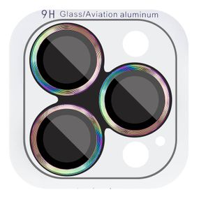 Захисне скло Metal Classic на камеру (в упак.) для Apple iPhone 16 Pro (6.3") / 16 Pro Max (6.9") Бузковий / Rainbow