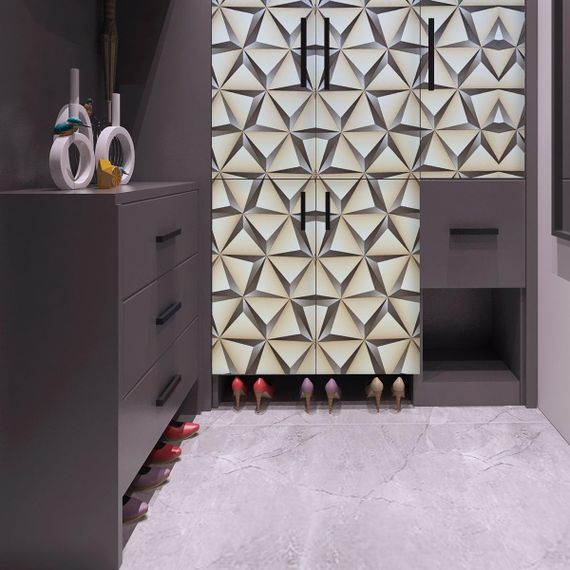 Самоклеюча плівка бежеві 3D трикутники 0,45х10м SW-00001235 | Зображення 4